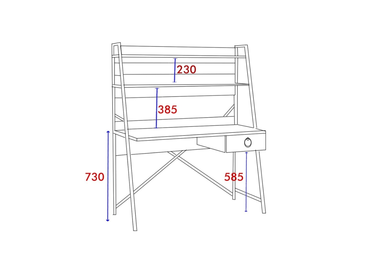 Birou Samba Stejar 125x55x150 cm - 4 | YEO