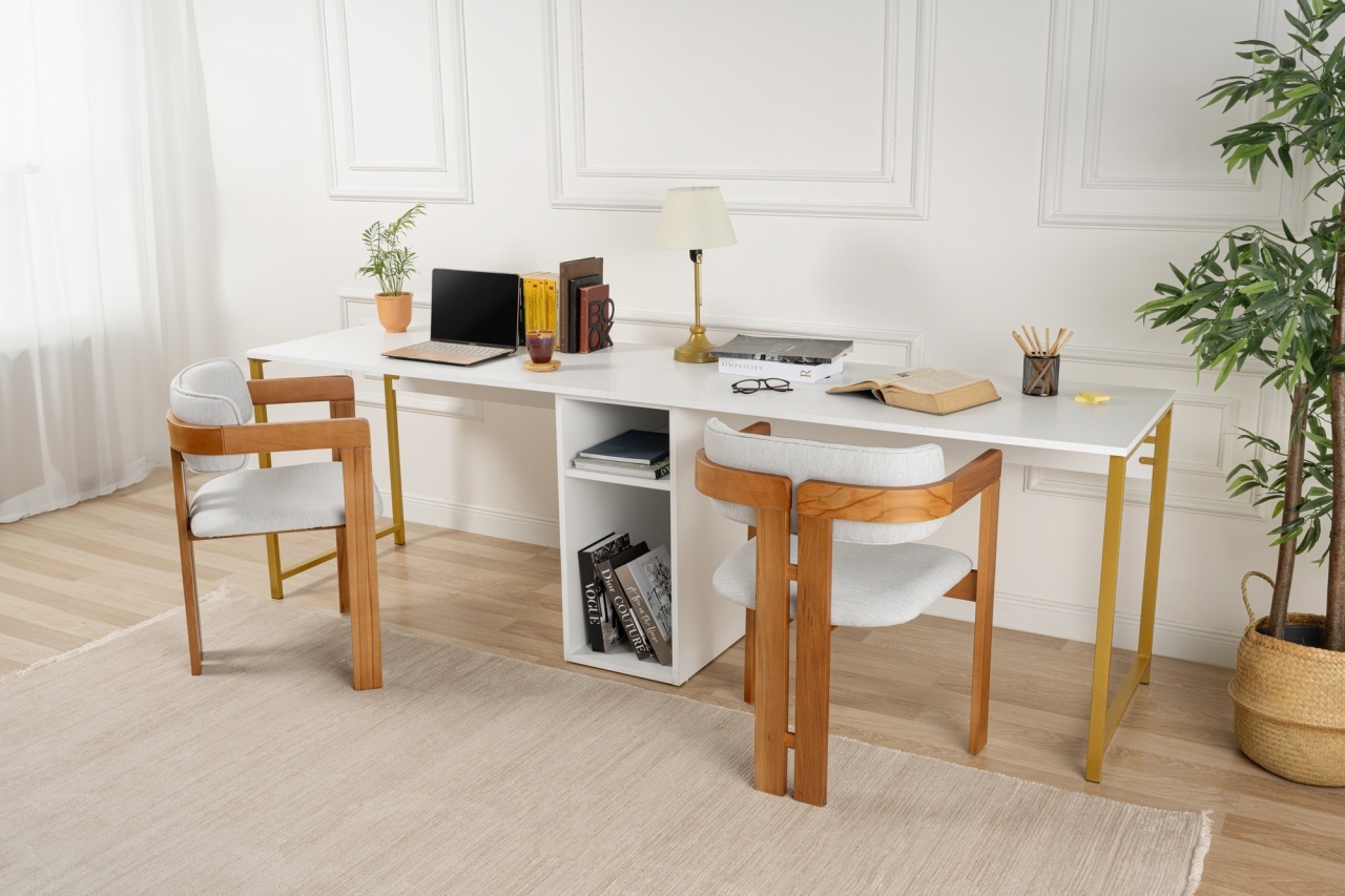 Birou Twin Study Desk Alb - 1 | YEO