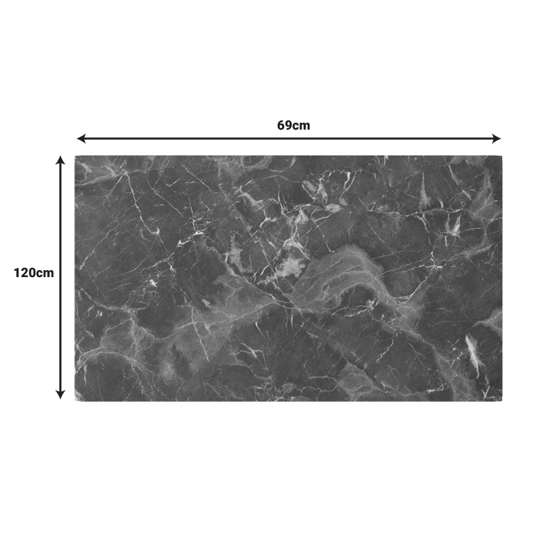 Blat de masa Verhia, Pako World, Gri inchis, Aspect marmura, 12 mm, 69x120 cm
