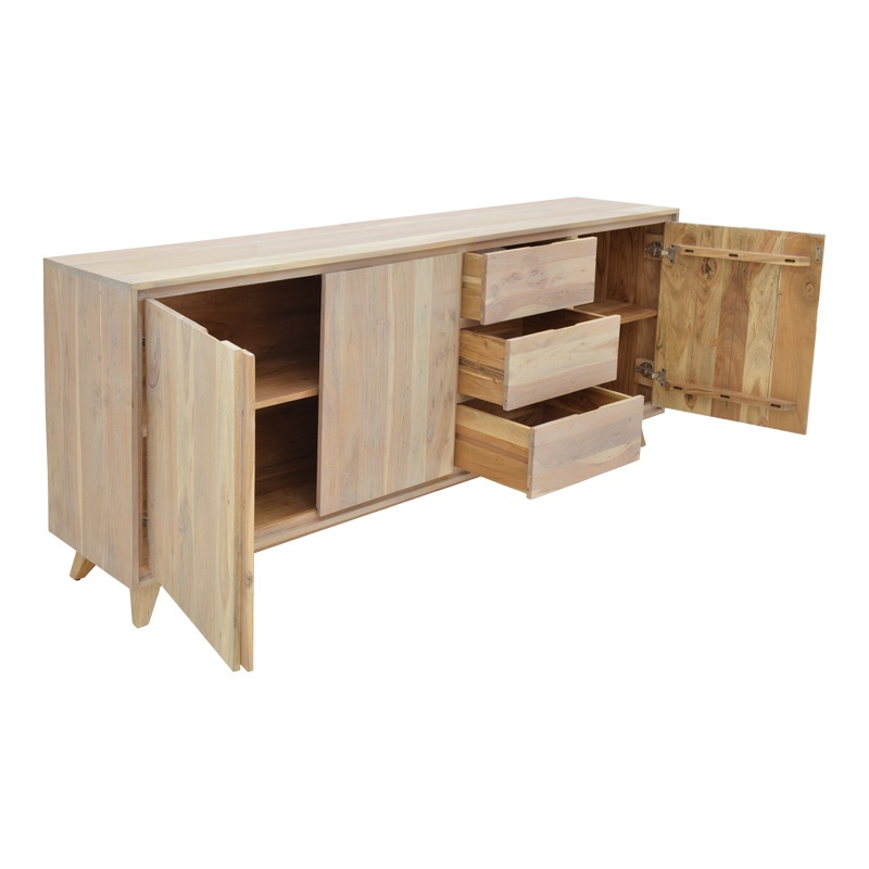 Bufet Emira, Pako World, Lemn de salcam, Natural, 200x40x80 cm - 2 | YEO