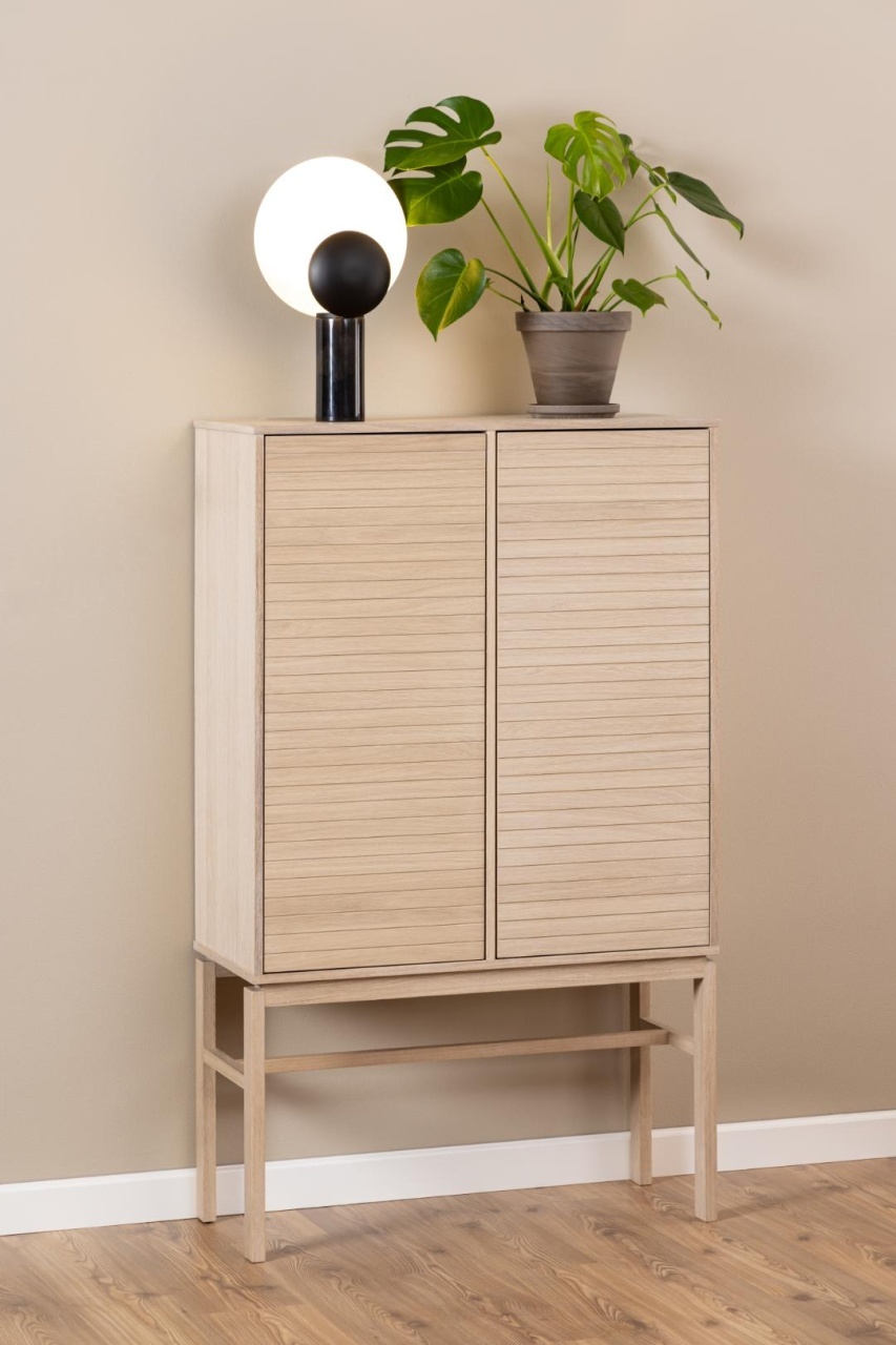 Cabinet Linley, Alb, 150x90.8x40 cm