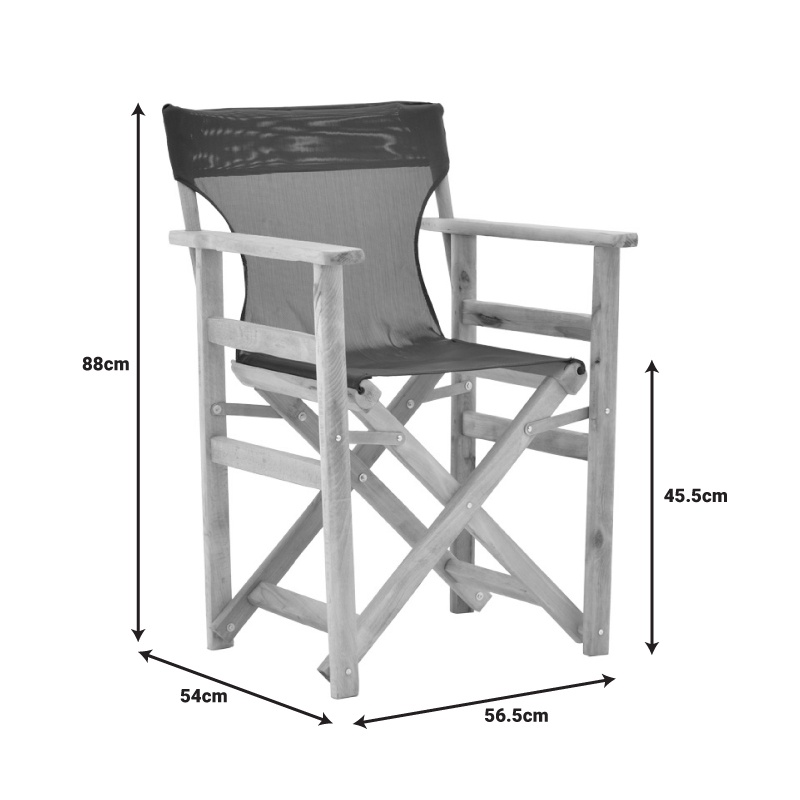 Cadru scaun regizor Kompa, Lemn de fag, Culoare lemn, 56.5x54x88 cm