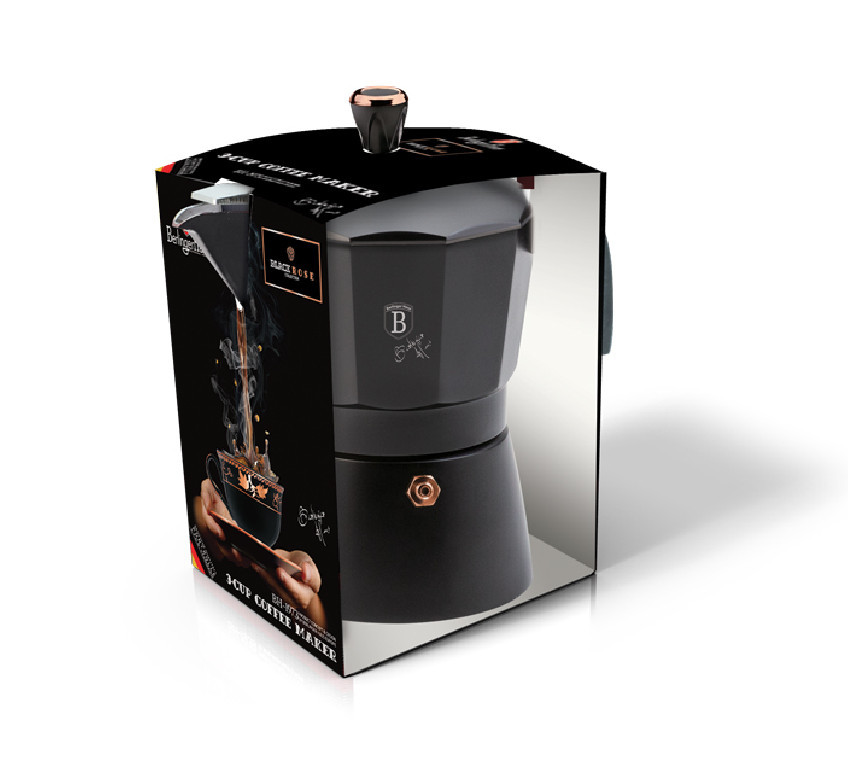 Cafetiera, 6 cesti, negru- Rose Gold - 1 | YEO