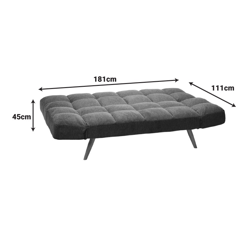 Canapea 3 locuri Freddo, Pako World, Antracit, 181x81x86 cm