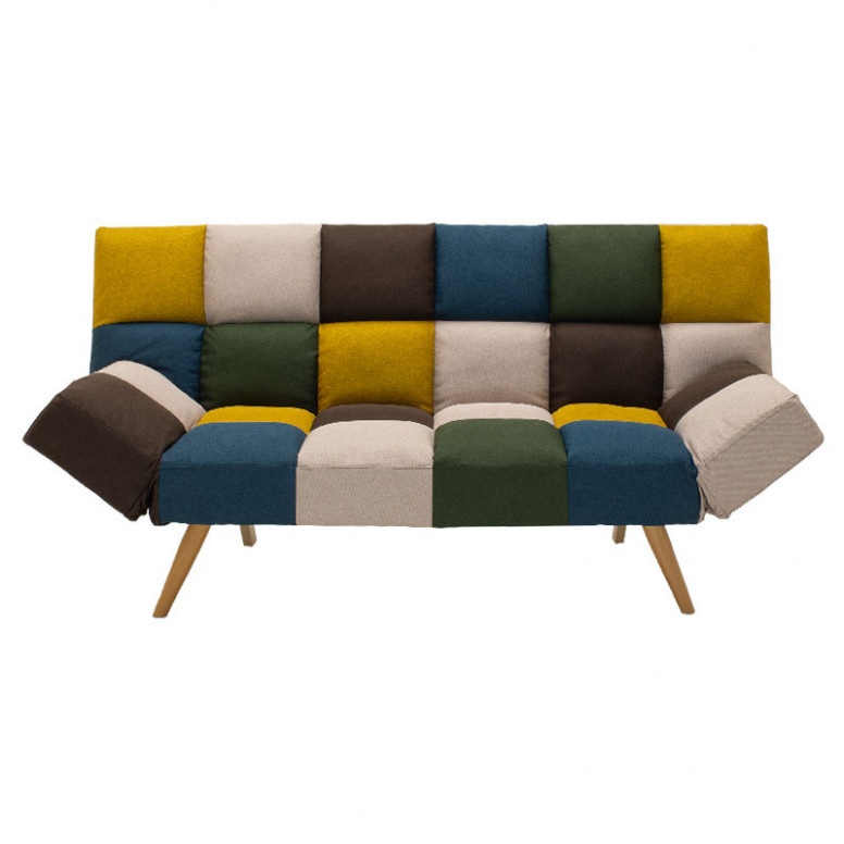 Canapea extensibila 3 locuri Freddo stofa multicolor 182x81x84 cm - 5