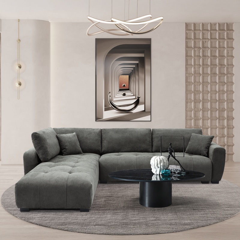 Coltar dreapta Gianco, Pako World, Textil, Gri, 298x208x85 cm - 1 | YEO