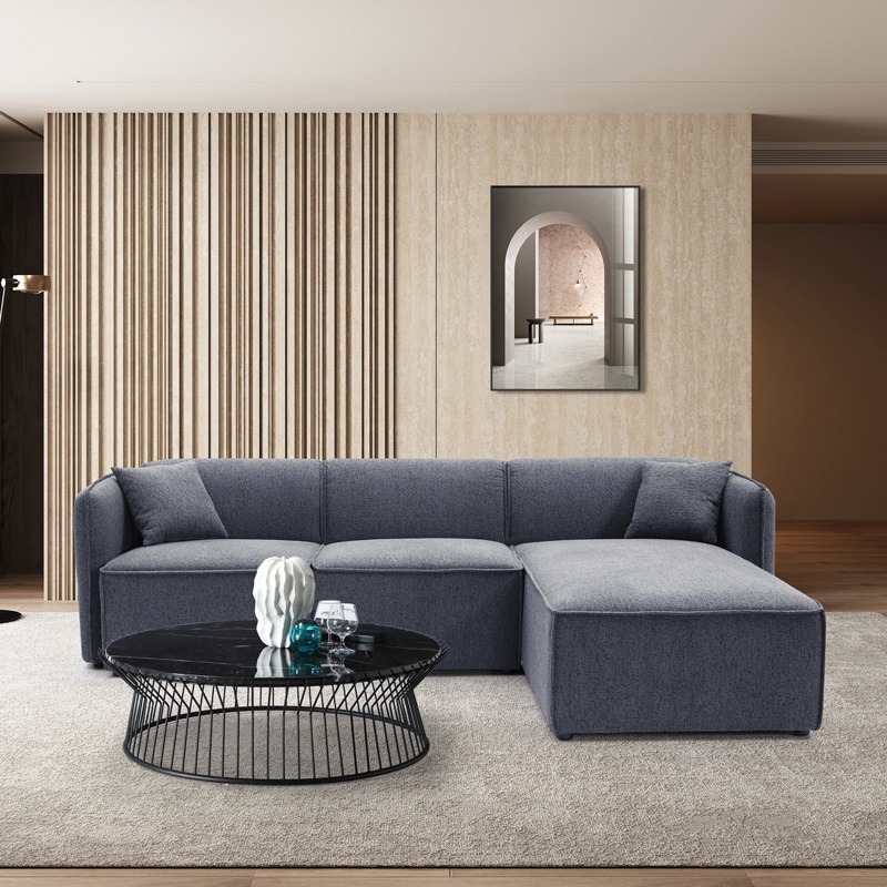 Coltar reversibil Soofa, Pako World, Textil, Gri, 270x163x74 cm - 1 | YEO