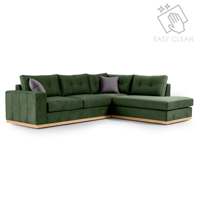 Coltar Stanga Boston Verde Inchis - Gri Inchis - Natural 280x225x95 cm