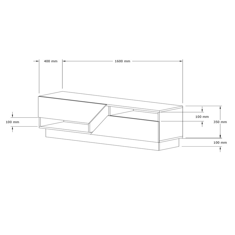Comoda TV Cogo, Pako World, Nuc-Antracit, 160x40x45 cm
