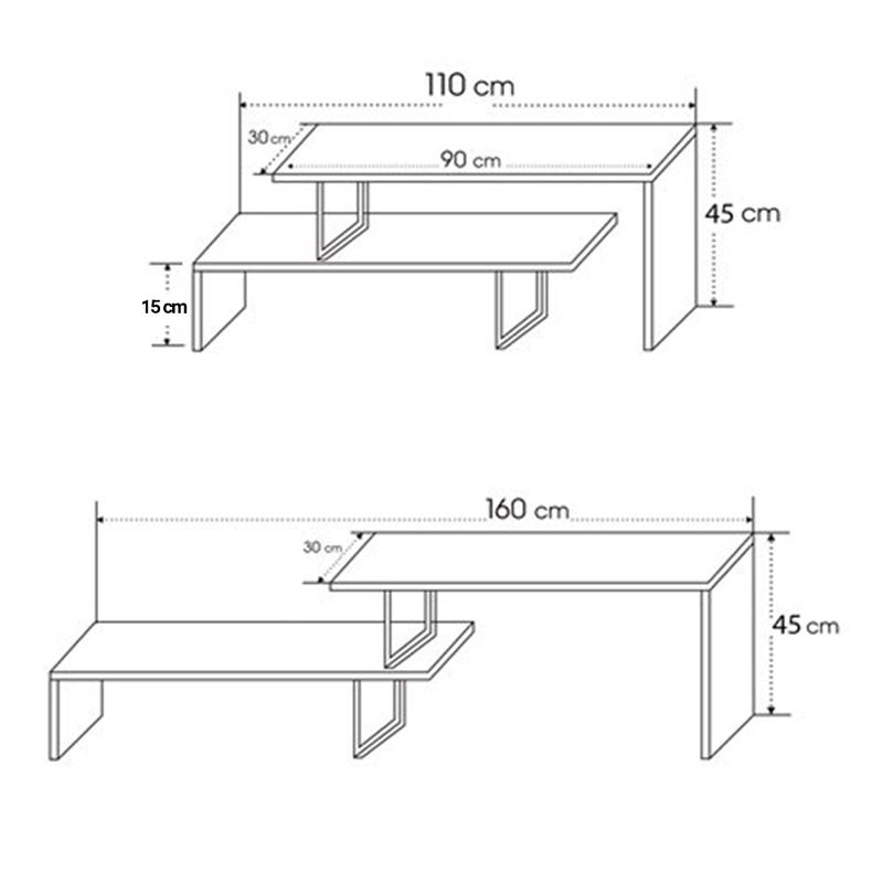 Comoda TV Lillant Pako World Gri 160x30x45 cm