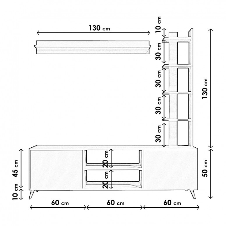 Comoda TV Meneviş Tv Ünitesi L3010 - 4 | YEO