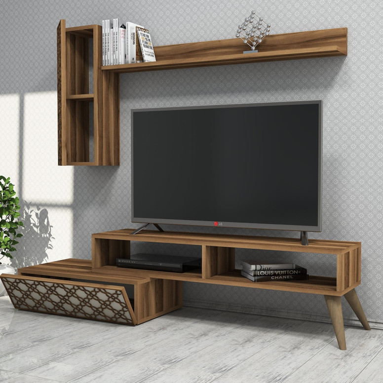 Comoda TV Planet - Walnut, Crem - 1 | YEO