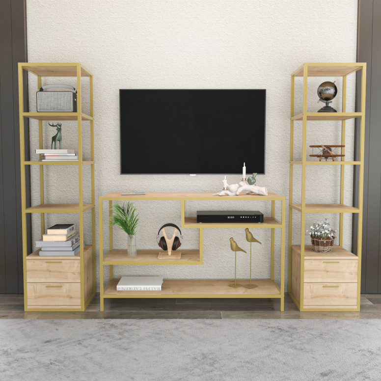 Comoda TV Robbins - Gold, Oak