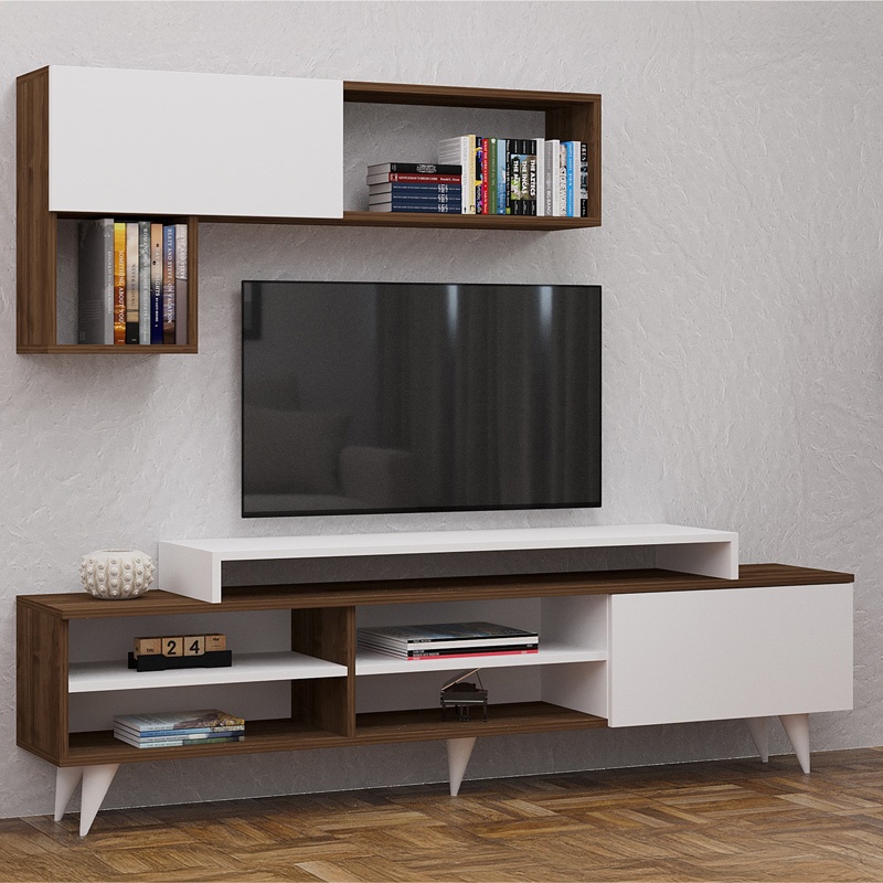 Comoda TV Visao, Pako World, Alb-Nuc, 180x32x55 cm - 1 | YEO