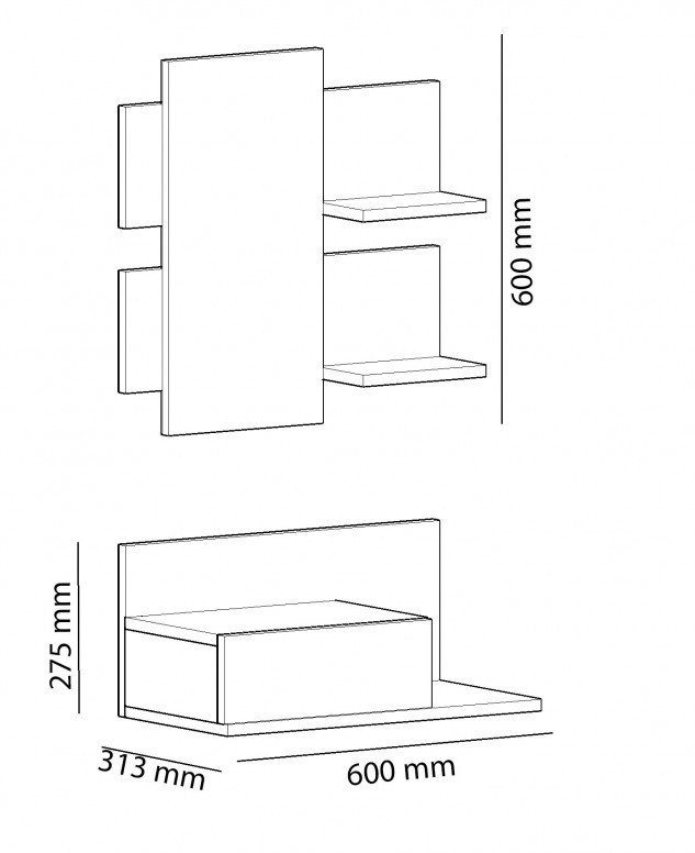 Consola Hol Mimoza Oak-Antracit - 3 | YEO