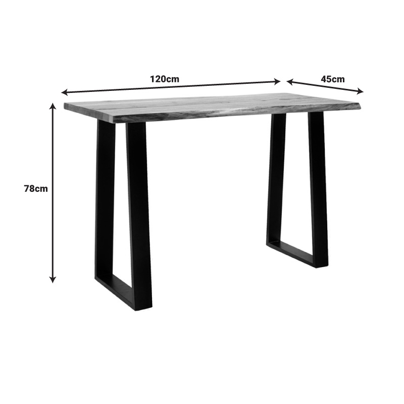 Consola Miles Boho, Pako World, lemn masiv de salcam, Grosime 3.7 cm, Natural, 120x45x78 cm