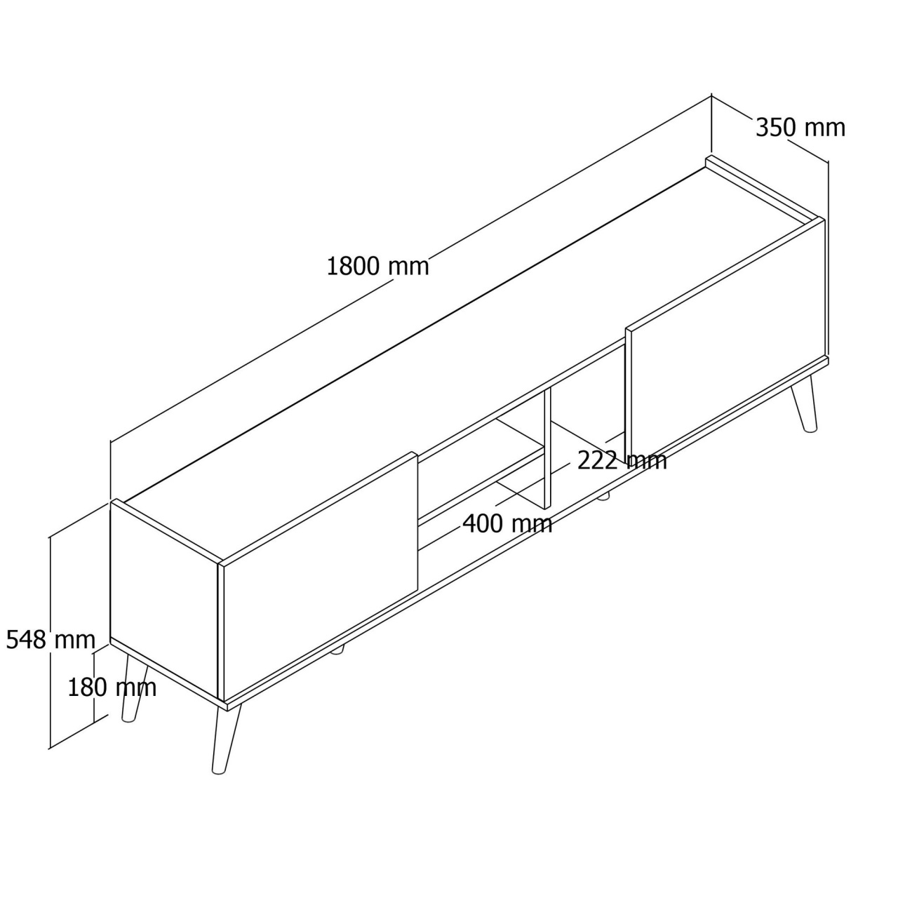 Consola TV Lotus Stejar 180x52x34 cm - 4 | YEO