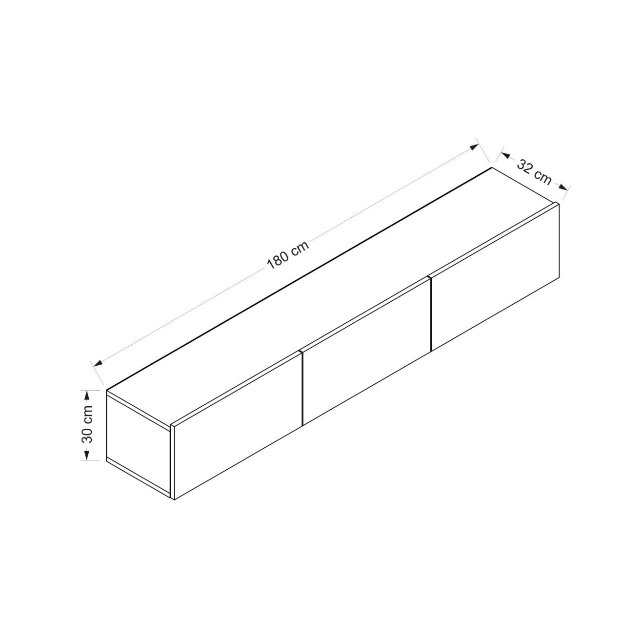 Consola TV Rigel Alb 180x30x32 cm