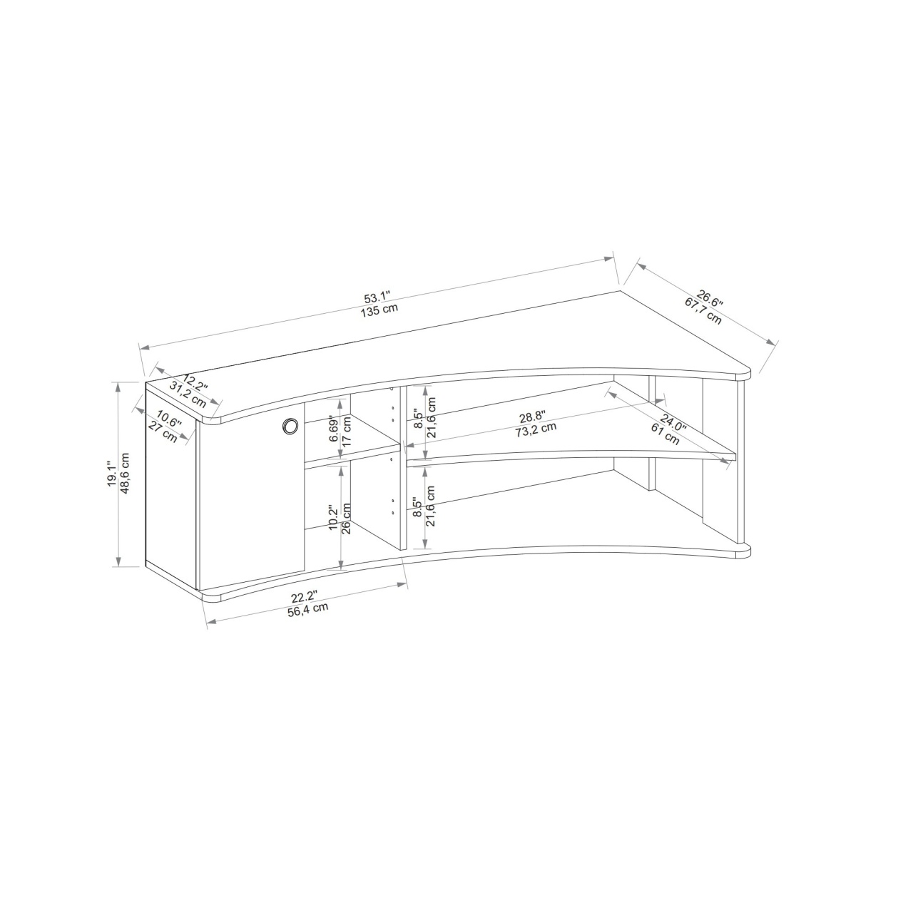 Consola TV Termera Verde 135x67.7x48.6 cm