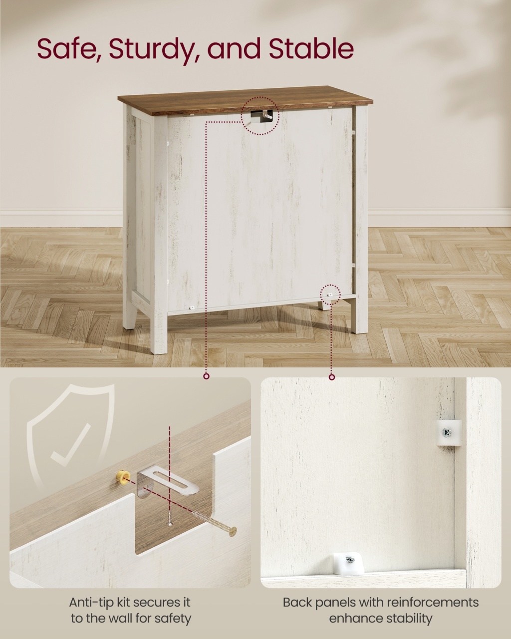 Consola Vasagle Maro rustic 40 x 80 x 80 cm