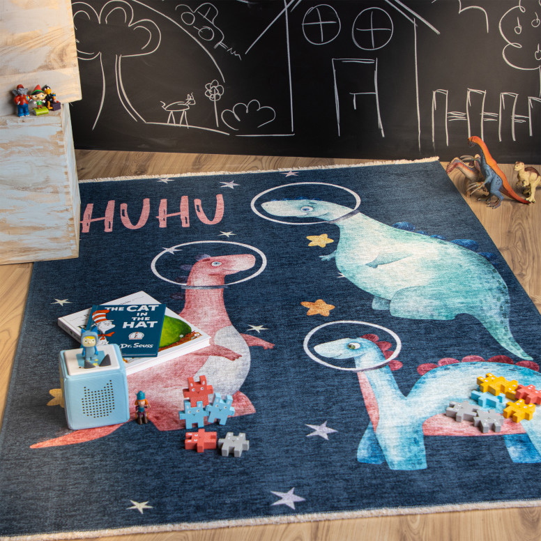 Covor eco copii My Greta Albastru inchis 115x170 cm - 3 | YEO