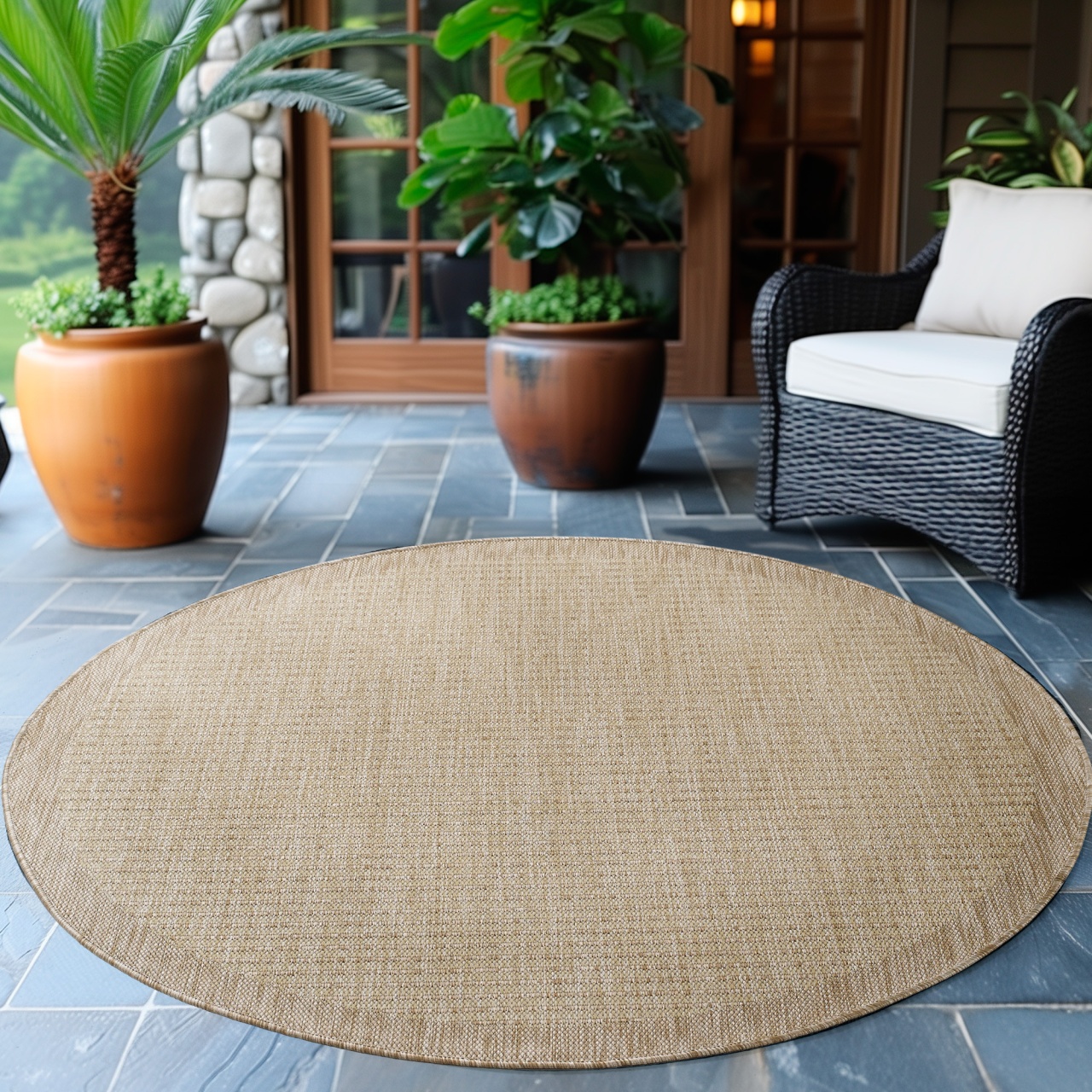 Covor rotund Giza Bej 160x160 cm - 1 | YEO