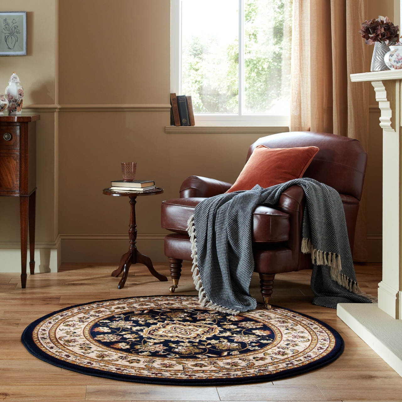 Covor rotund Sincerity Royale Sherborne Albastru 133X133 cm, Flair Rugs