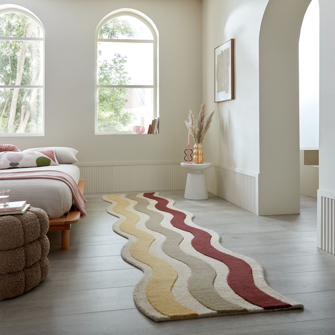 Covor traversa Cascade Wool Mov 80x300 cm