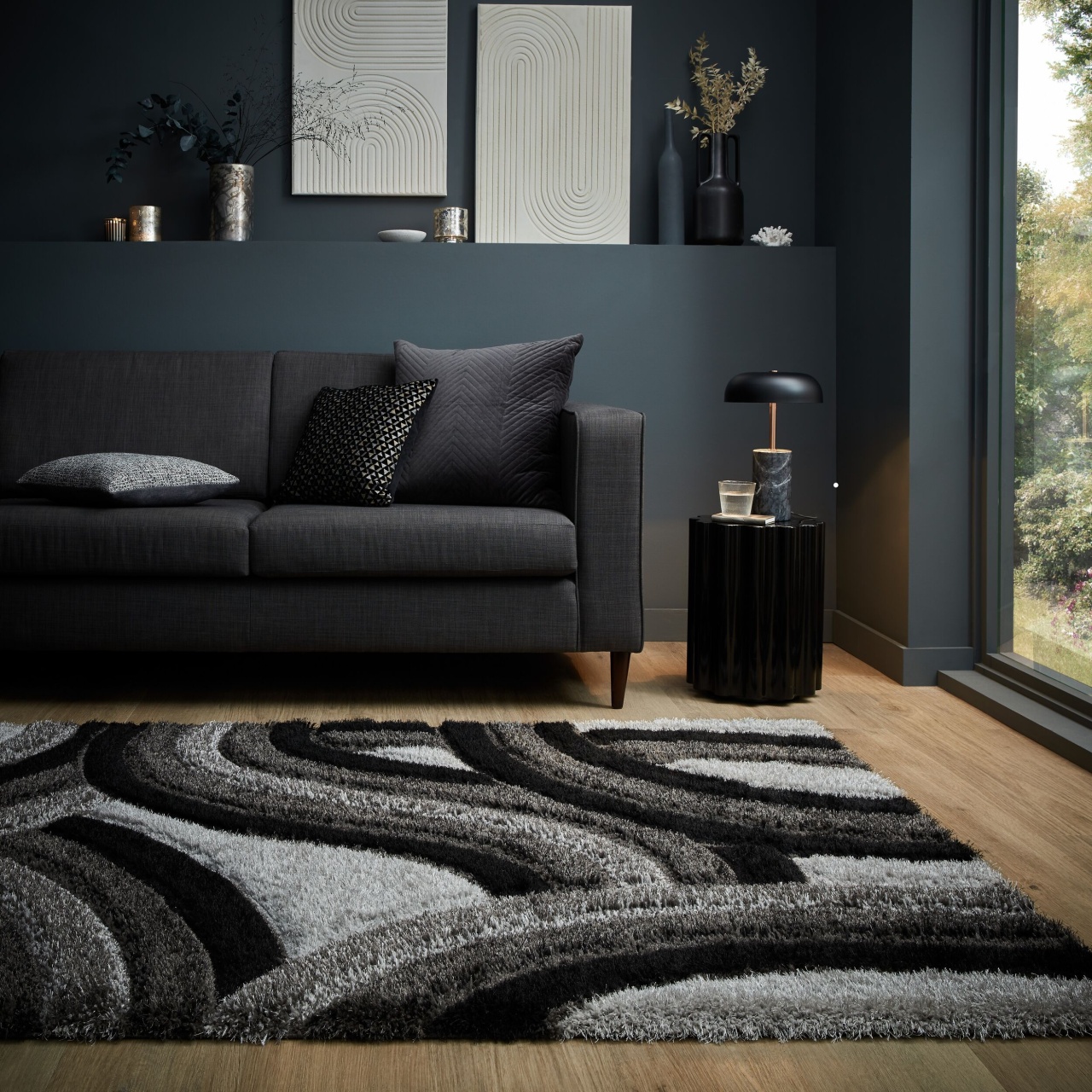 Covor Velvet Carved Gri 160x230 cm, Flair Rugs