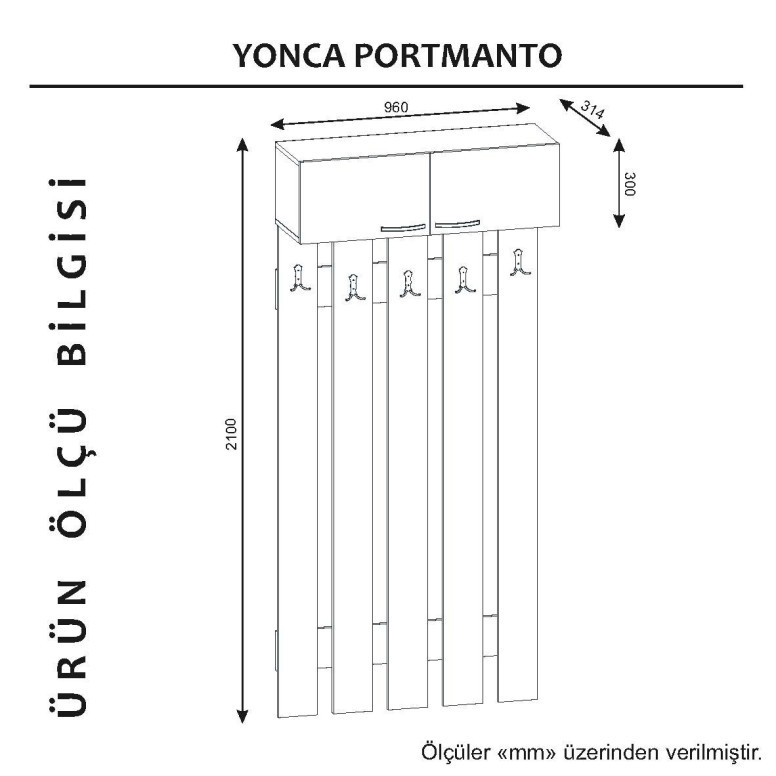 Cuier pentru Hol Yonca - Alb - 5 | YEO