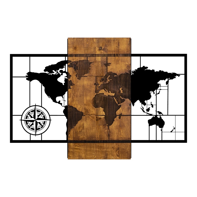 Decoratiune de perete Merzo, Pako World, Lemn de pin, Natural, 53x3x85 cm