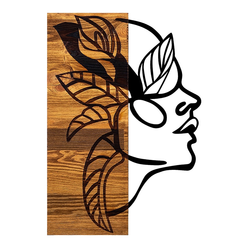 Decoratiune de perete Redian, Pako World, Lemn de pin, Natural, 34x3x50 cm