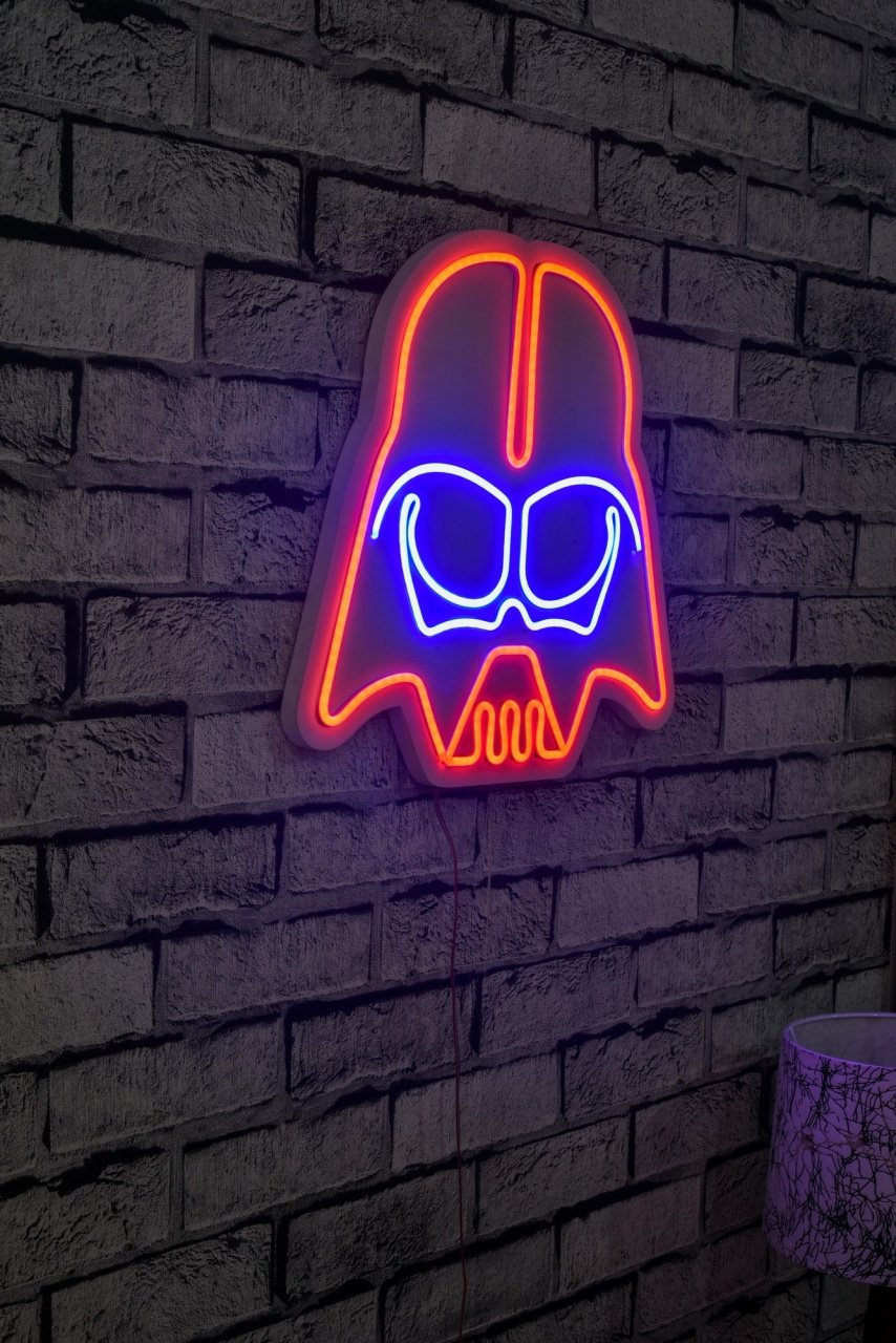 Decoratiune luminoasa LED de perete Darth Vader Rosu 38x36x2 cm - 1 | YEO