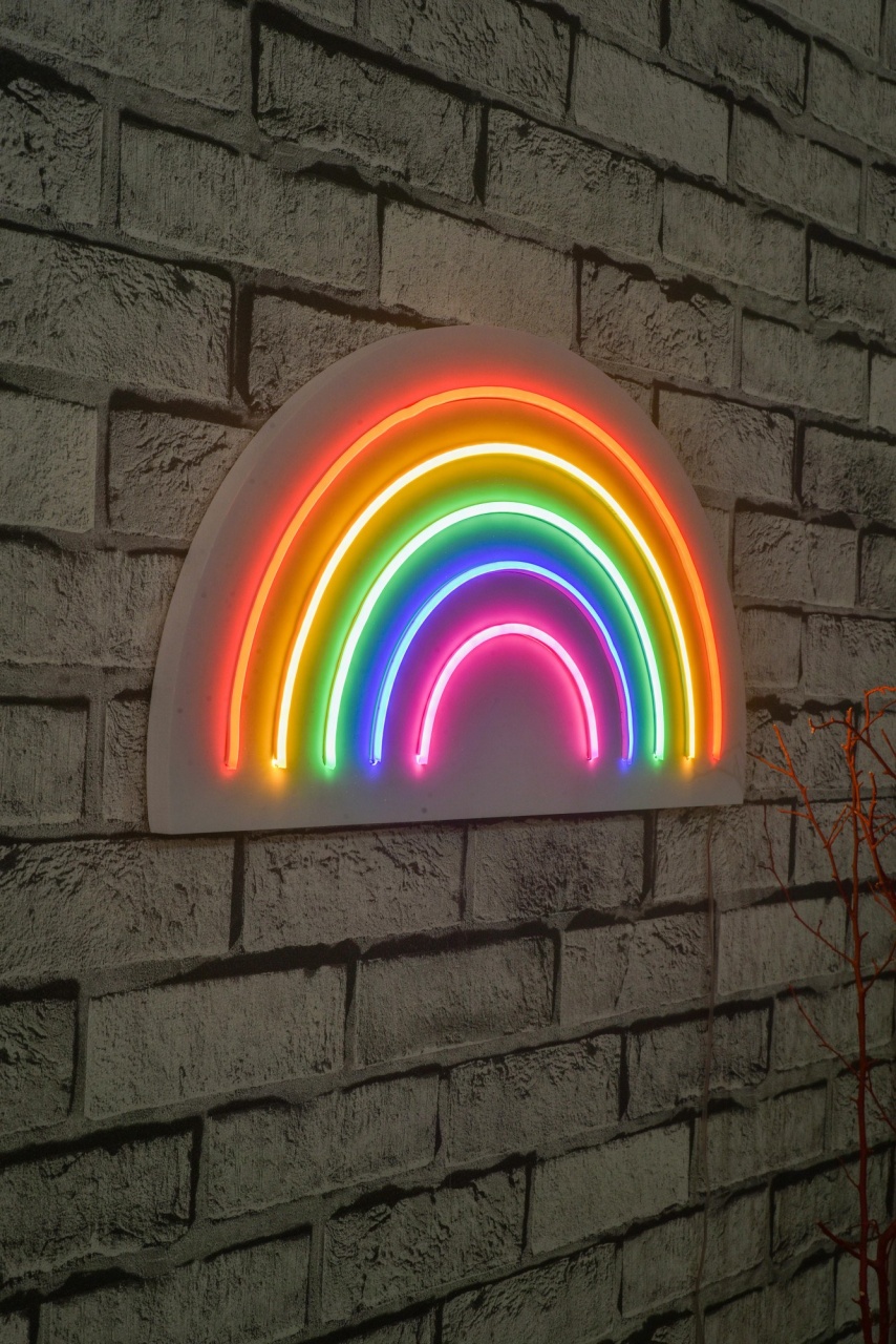 Decoratiune luminoasa LED de perete Rainbow Multicolor 50x26x2 cm - 1 | YEO