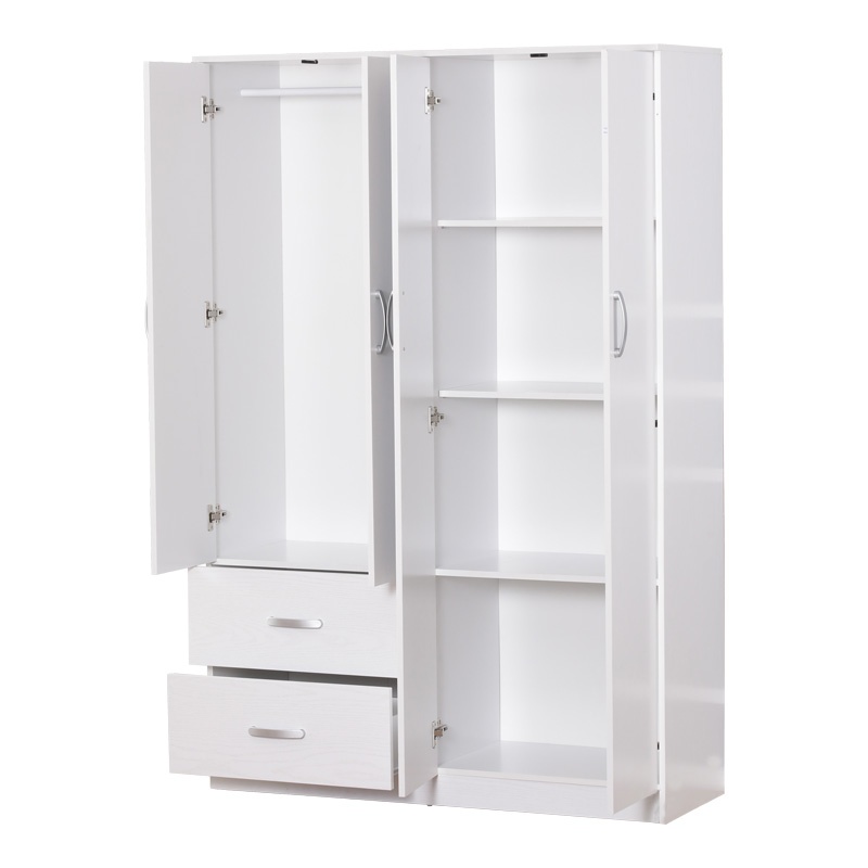 Dulap 4 usi cu 2 sertare si etajera Zelia Alb 120x42x240 cm - 1 | YEO