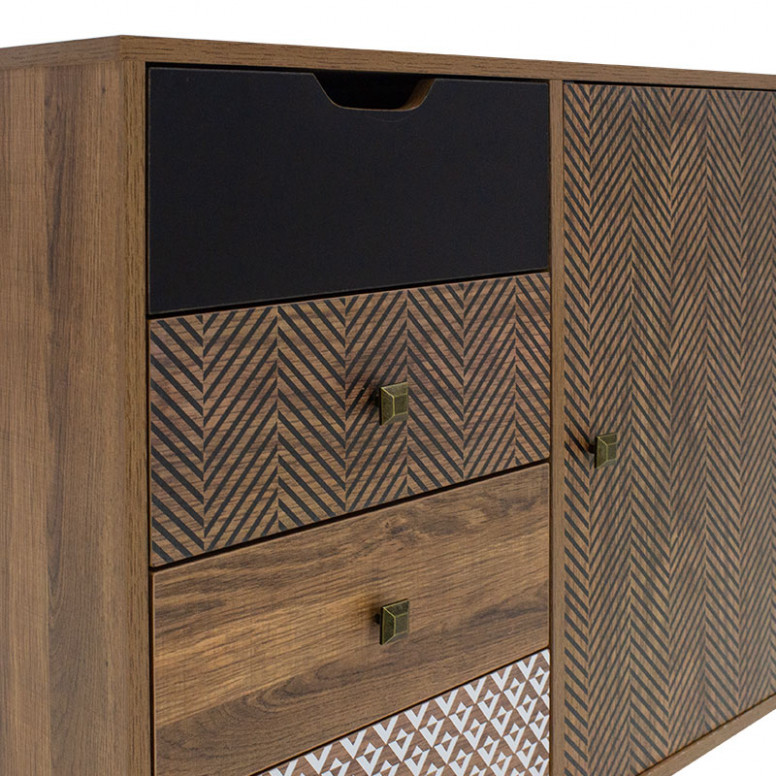 Dulap cu Sertare Boho Walnut 79.5x39.5x86 cm