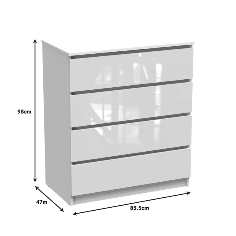 Dulap cu sertare Dicama Pako World Alb 85.5x47x98 cm