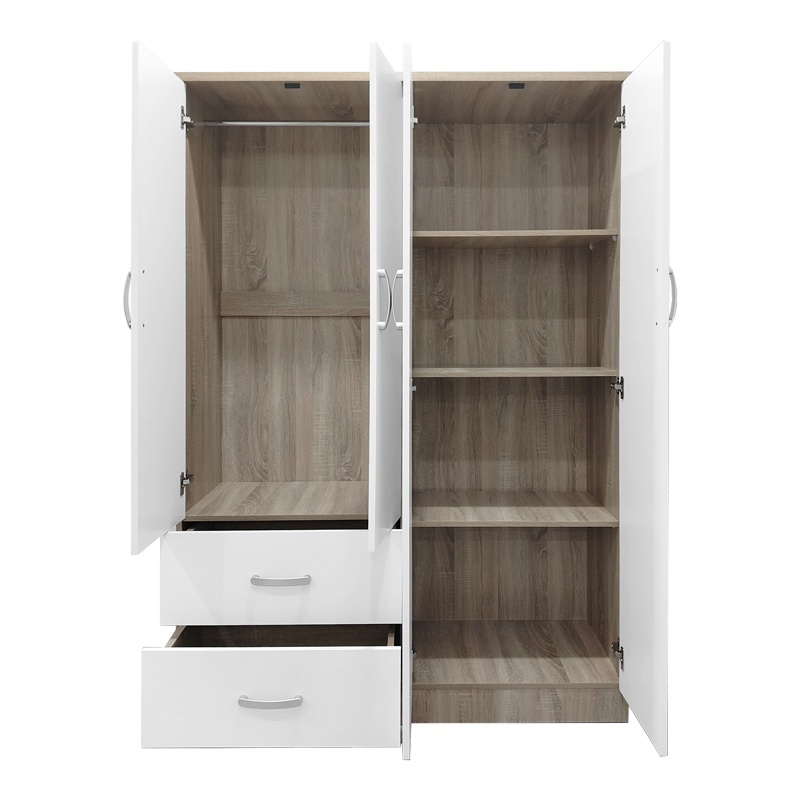 Dulap haine cu 4 usi si sertare Lego Alb Maro 120.5x42x181 cm - 3