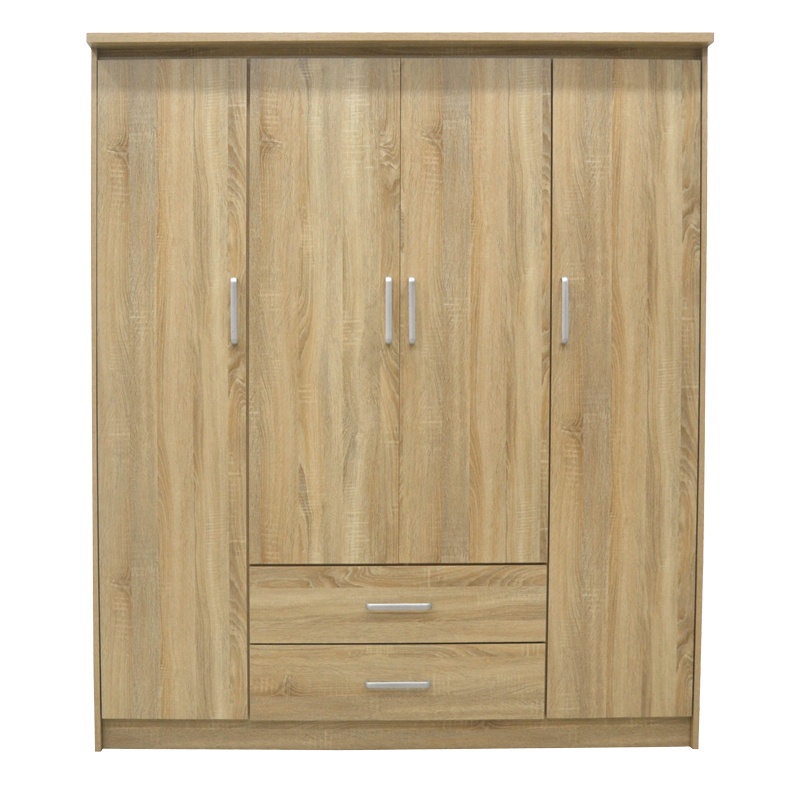 Dulap Olympus, Pako World, 4 usi, Stejar, 159x57x183 cm - 1 | YEO