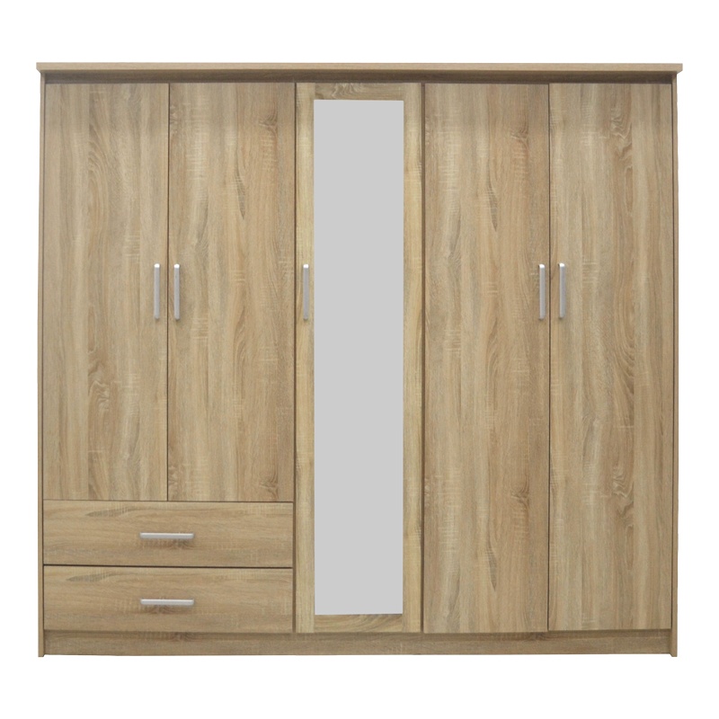 Dulap Olympus, Pako World, 5 usi, Stejar, 198x57x183 cm - 2 | YEO