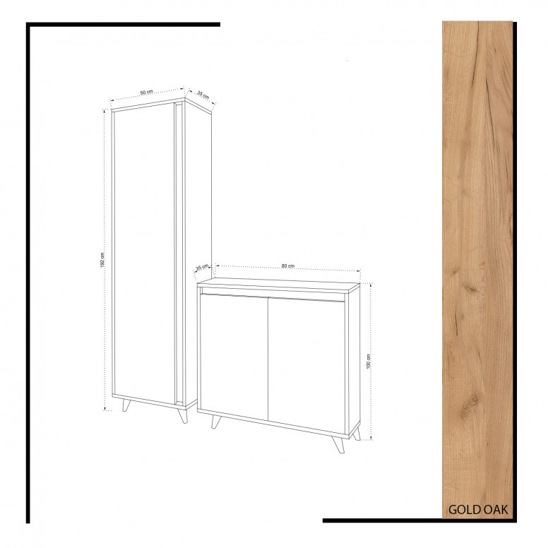 Dulap Pantofi Omninde Oak-Alb - 5 | YEO