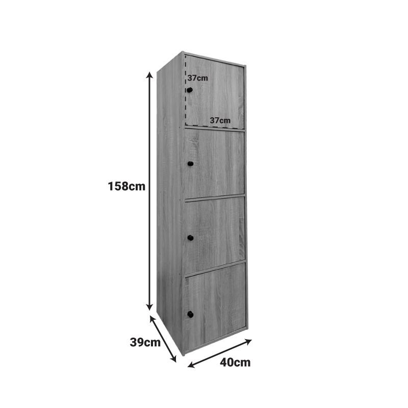 Dulap soldat Gabino Alb 40x39x158 cm