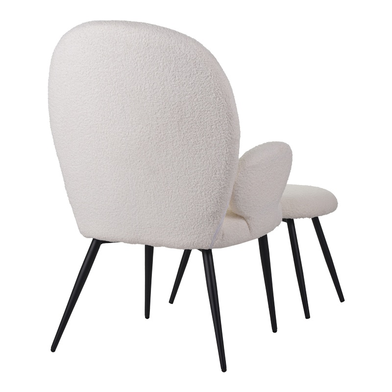 Fotoliu cu taburet Qarar, Pako World, Alb, 67x67x106 cm - 2 | YEO