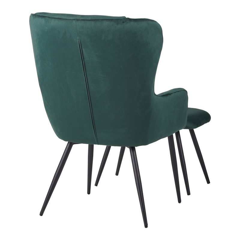 Fotoliu cu taburet Rueda, Pako World, Verde inchis, 71x66x99 cm - 2 | YEO