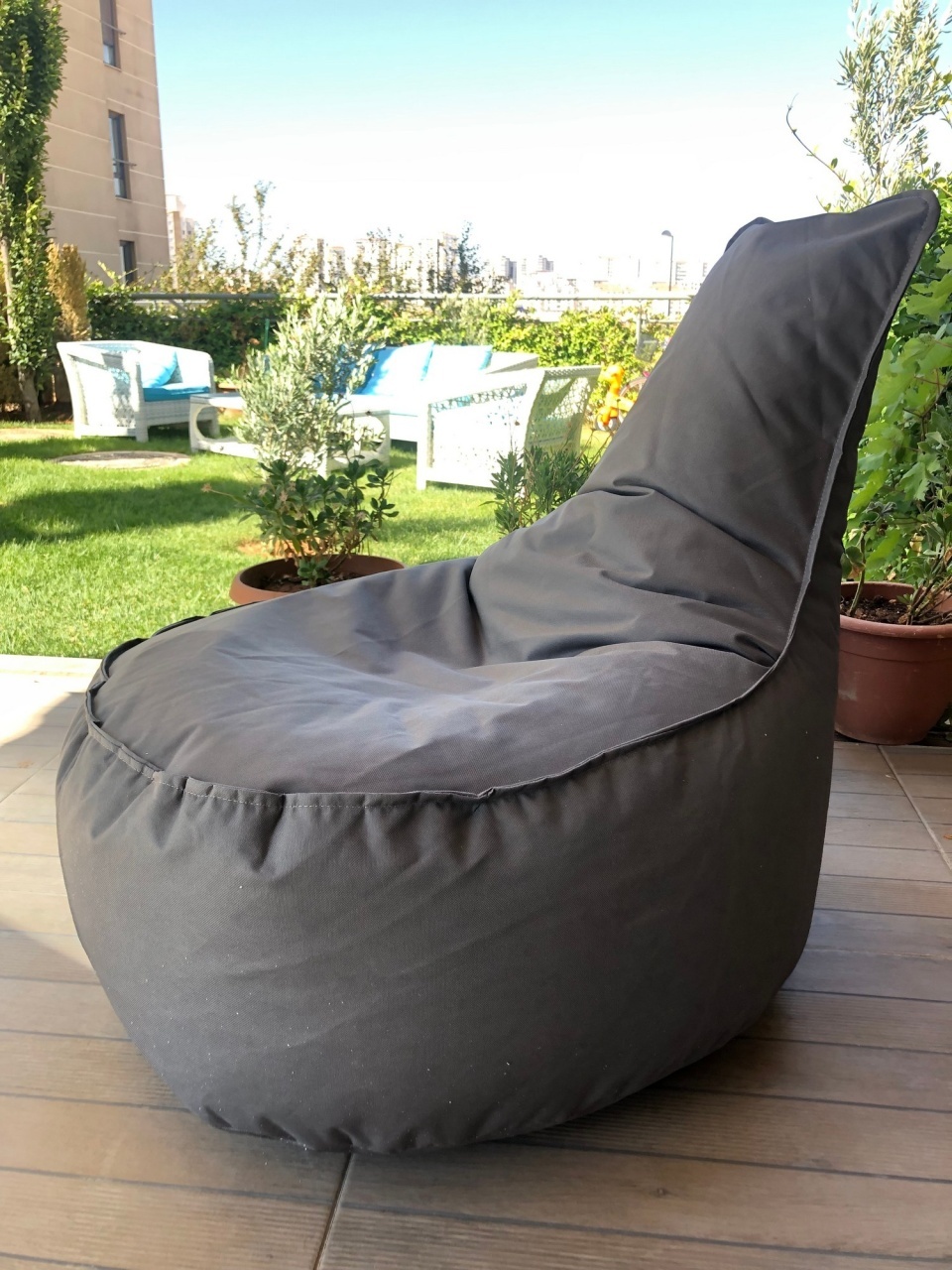 Fotoliu de gradina puf beanbag Aktif Gri - 3 | YEO