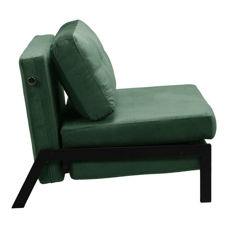 Fotoliu Fancy, Pako World, Verde inchis si picioare negre, 95x98x70 cm - 2 | YEO