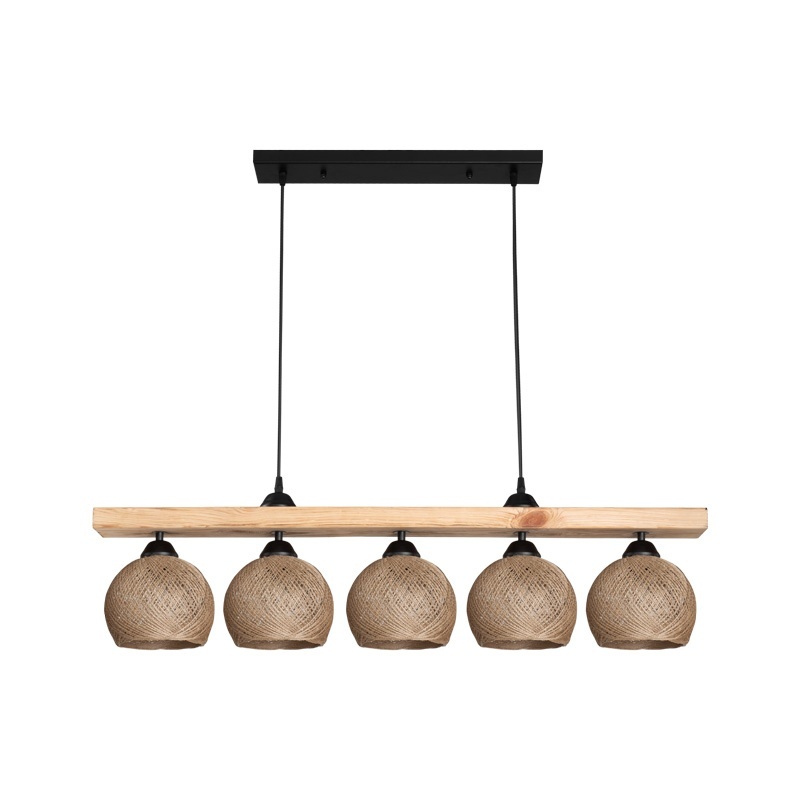 Lampa Salote Pako World E27 5 becuri Maro-Natural 100x18x24 cm