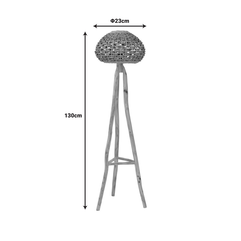 Lampadar Boho Kitren, Pako World, Natural, 23x23x130 cm
