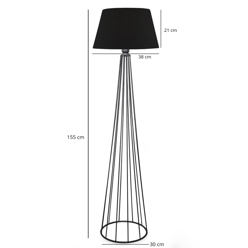 Lampadar Firdo II Pako World Negru 38x38x121 cm