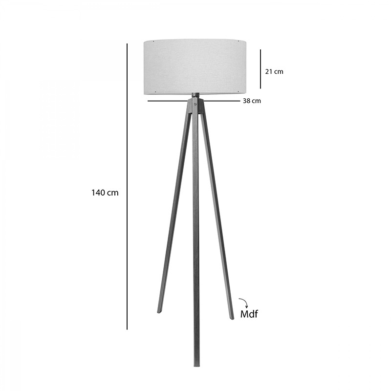 Lampadar PWL-1059, Pako World, E27, Crem-Nuc, 38x38x140 cm